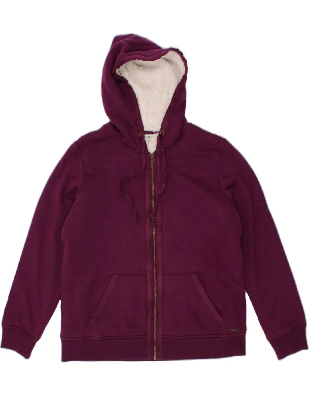 Act Fast ORVIS Womens Zip Hoodie Sweater Large Purple Cotton