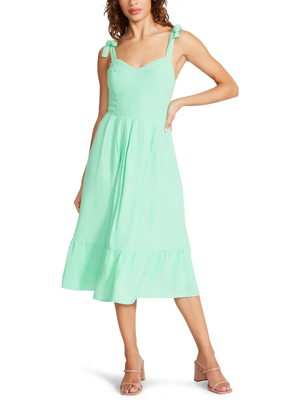 Price Drop Womens Smocked Tiered Midi Dress