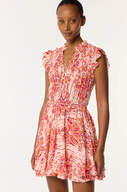 Price Fest Mini Dress Callie - Pink Exotic Forest