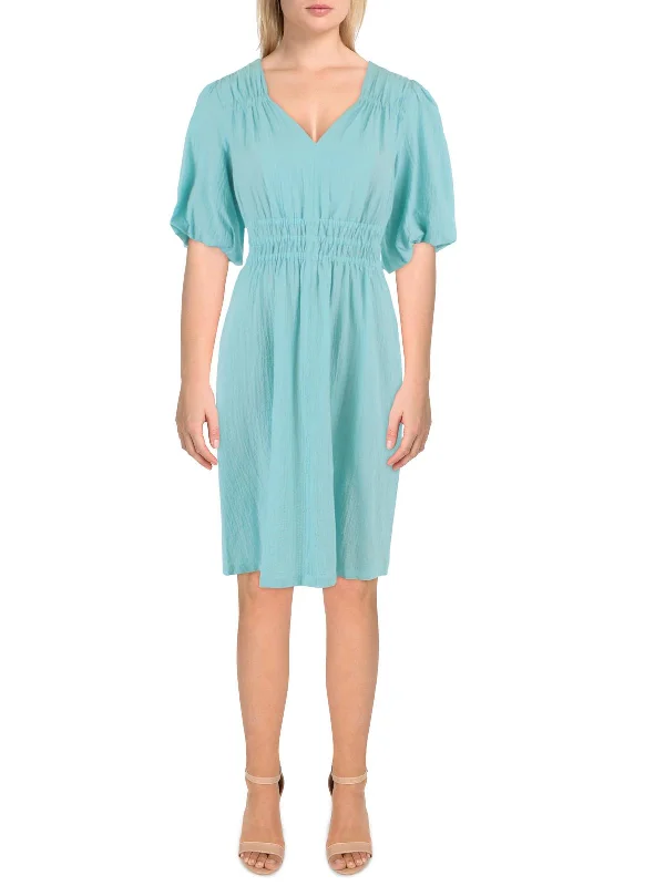 Price Cut Womens Gauze Smocked Mini Dress