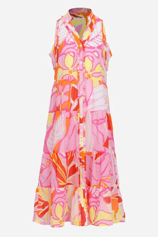 Exclusive Offers Long Dress Nana for girls - Pink Macro Lilium