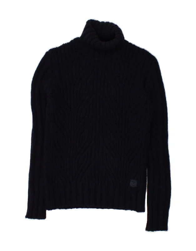 Holiday Sale MURPHY & NYE Womens Roll Neck Jumper Sweater UK 14 Medium Navy Blue Wool
