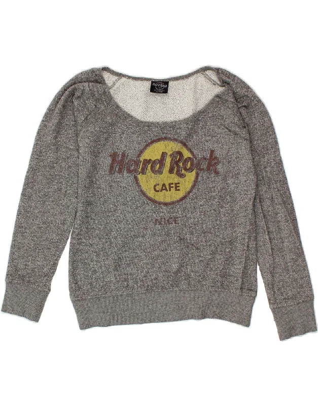 Markdowns HARD ROCK CAFE Womens Nice Graphic Sweatshirt Jumper UK 10 Small Grey