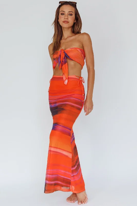 New Markdowns Just Like That Multiway Midi Dress & Scarf Orange