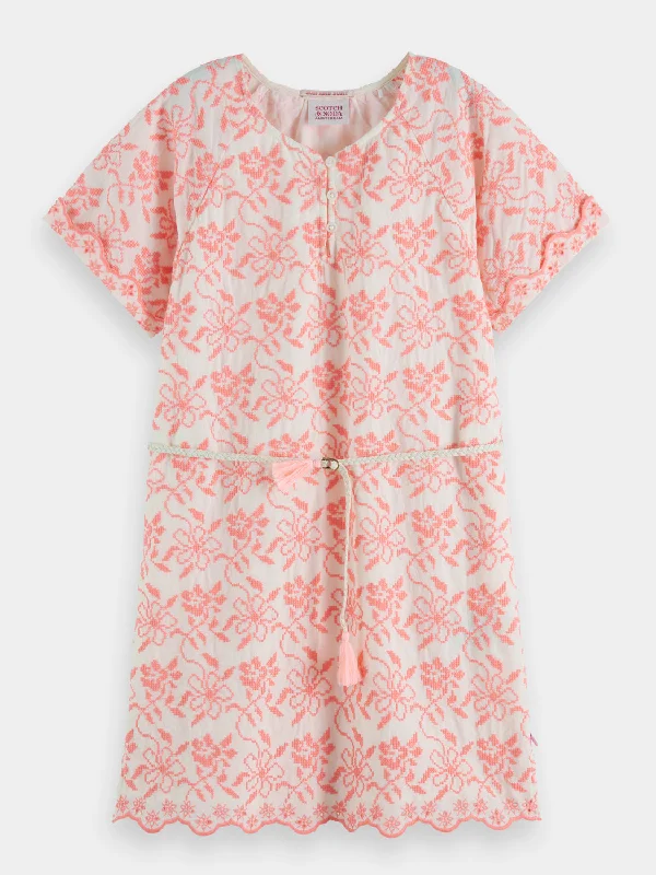 Savings Galore Kids - Embroidered & belted dress