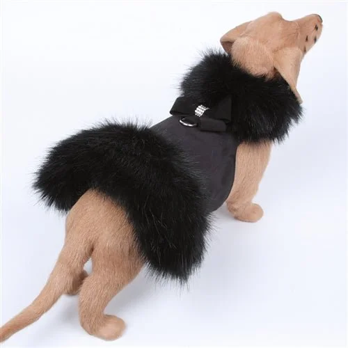 Price Rollback Susan Lanci Faux Fur Coat - Black Fox with Nouveau Bow
