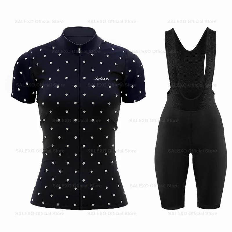 Low Prices Salexo Women Polka Dot Cycling Jersey Sets