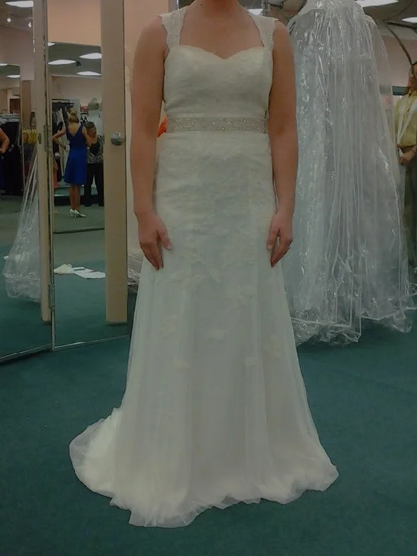 Price Rollback David's Bridal Cap Slve Lce Trmpt W