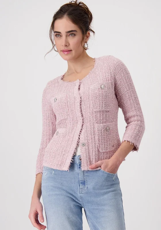 Today Only Monari Metallic Knit Cardigan, Pink