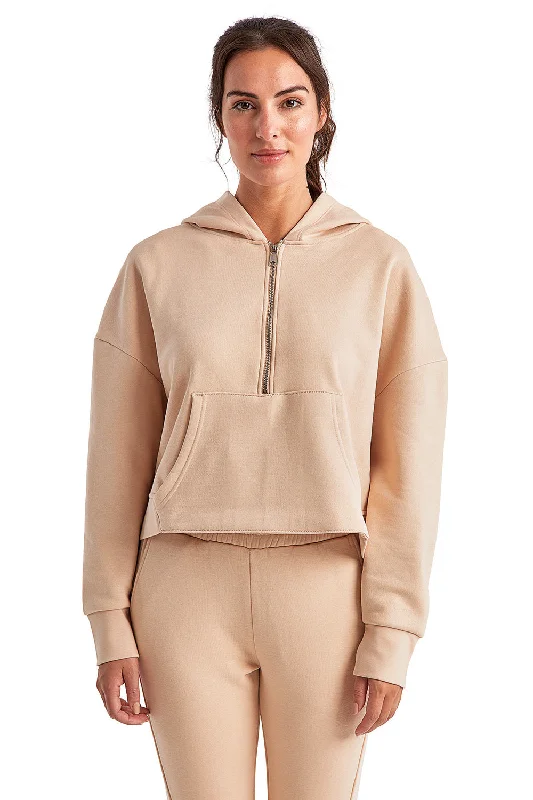 Overstock Sale TriDri Womens Alice 1/4 Zip Hooded Sweatshirt Hoodie w/ Pouch Pocket - Nude Overstock Sale TriDri Womens Alice 1/4 Zip Hooded Sweatshirt Hoodie w/ Pouch Pocket - Nude