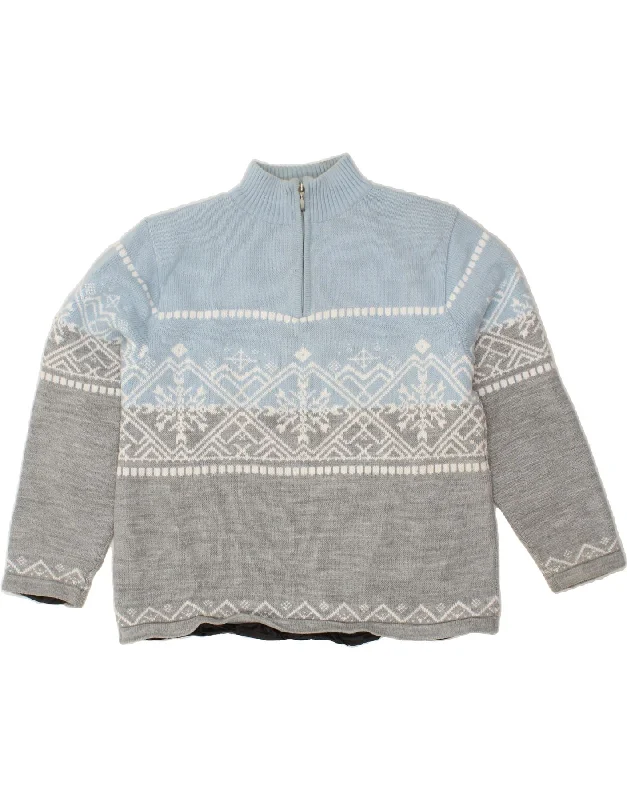Deal of the Day VINTAGE Womens Zip Neck Jumper Sweater UK 14/16 Large Grey Fair Isle Deal of the Day VINTAGE Womens Zip Neck Jumper Sweater UK 14/16 Large Grey Fair Isle