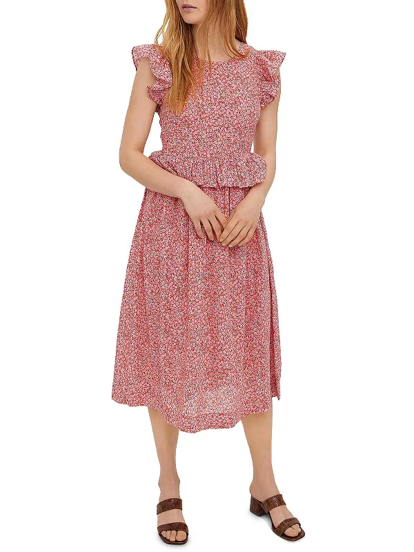 Price Smash Womens Floral Print Midi Fit & Flare Dress