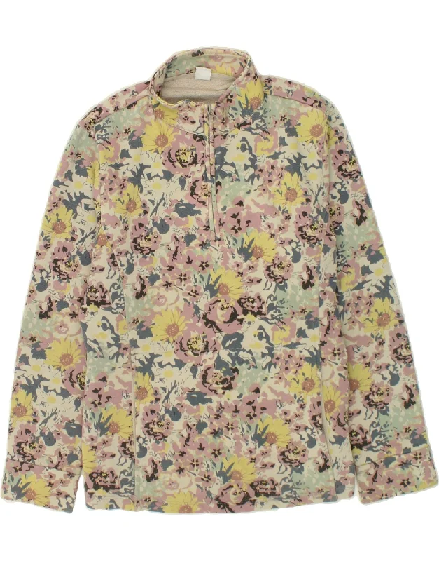 Shop and Save COTTON TRADERS Womens Zip Neck Sweatshirt Jumper UK 16 Large Multicoloured