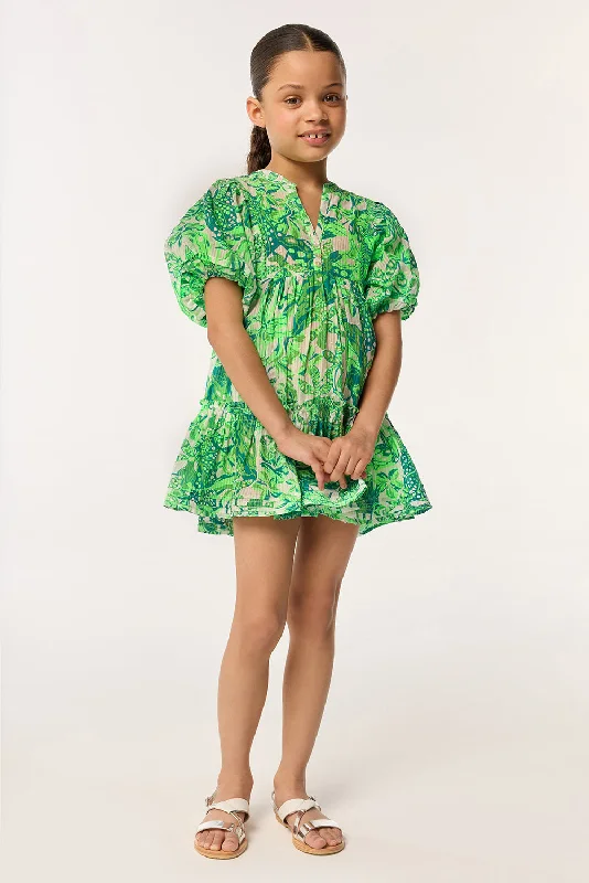 Savings Bonanza Kids Mini Dress Aria - Green Jengel