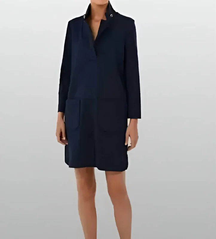 Deal of the Week Simone 3/4 Long Sleeve Shift Mini Dress In Black