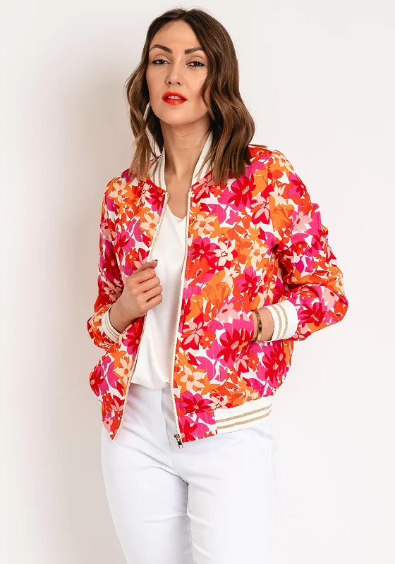 Bargain Prices Serafina Collection Floral Bomber Jacket, Coral