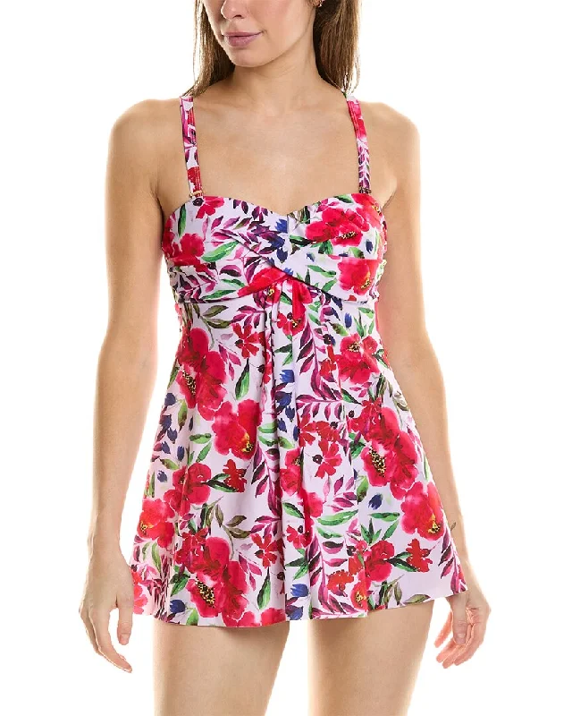 One-DAY Sale Nicole Miller Bandeau Swim Dress