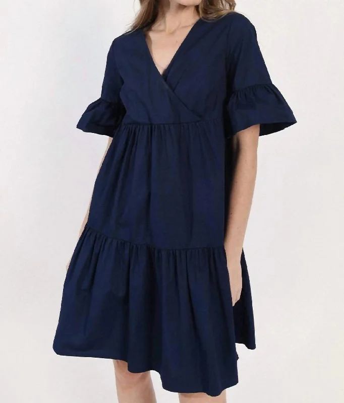 Shop and Save Hale Navy Tiered Dress