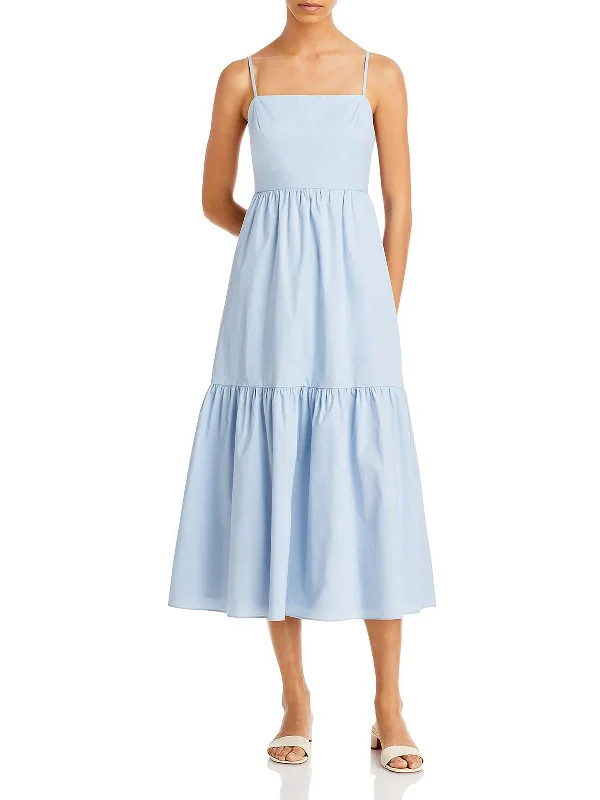 Deal Dash Womens Tiered Mid Calf Sundress