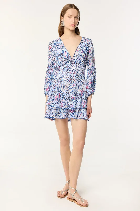 Super Deal Mini Dress Chiara - Blue Wings Flower
