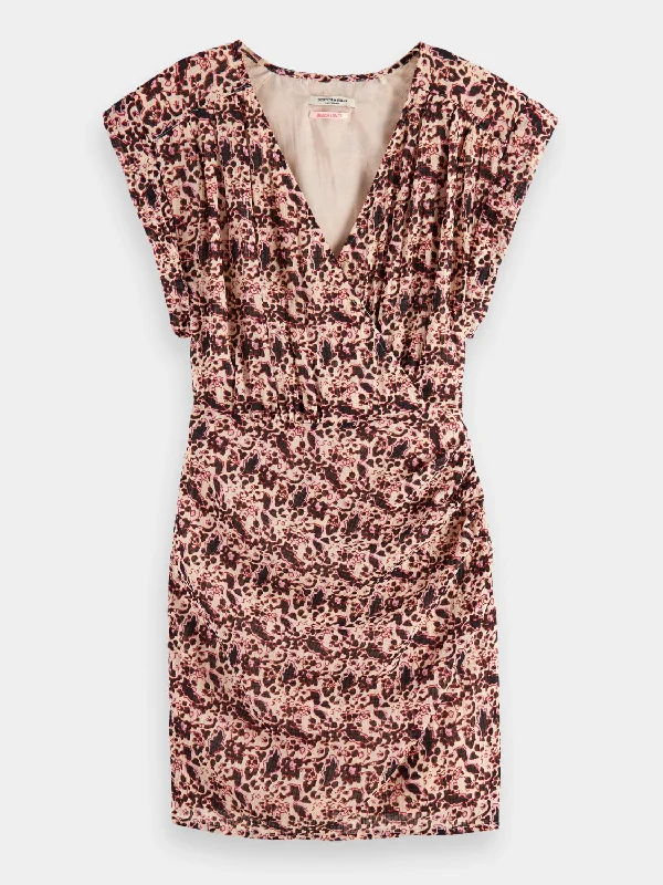 Online Only Floral mini wrap dress