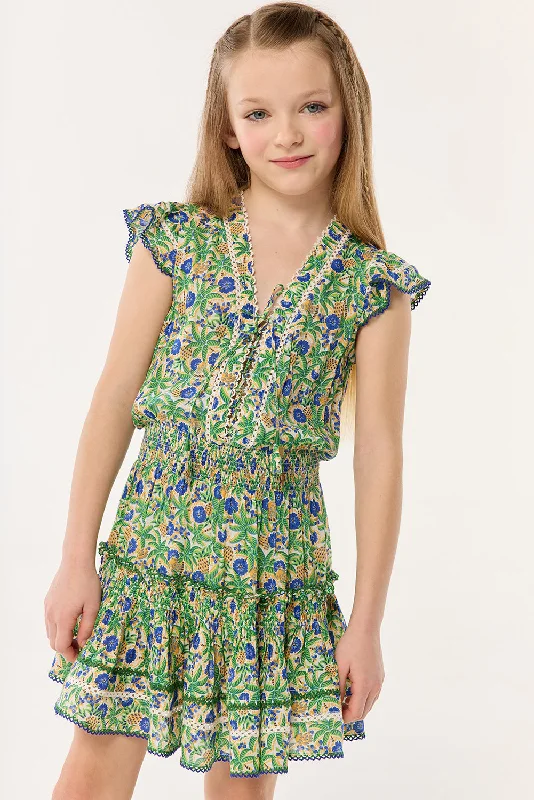 Sneak Peek Sale Kids Mini Dress Anais - Blue Honolulu