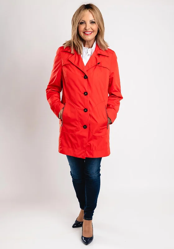 Great Deals Barbara Lebek Button Up Trench Style Jacket, Orange