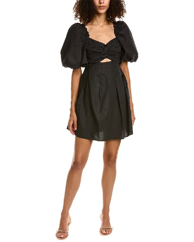 Price Reduction Moon River Puff Sleeve Twisted Mini Dress