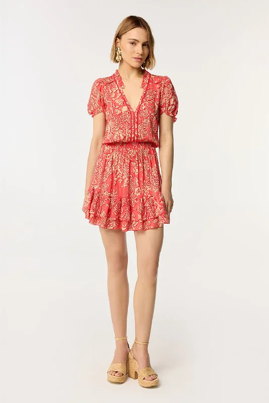 Deal Mania Mini Dress Bibi - Pink Oriental Foulard