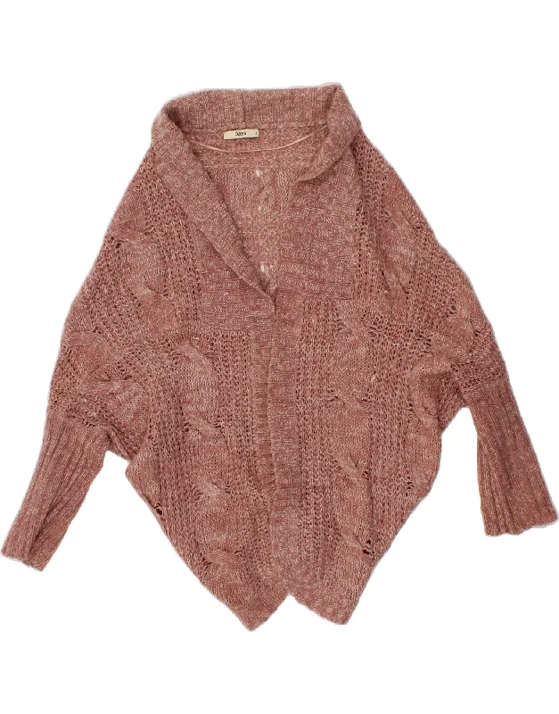 Amazing Deals OASIS Womens Open Cardigan Sweater UK 10 Small Pink Acrylic
