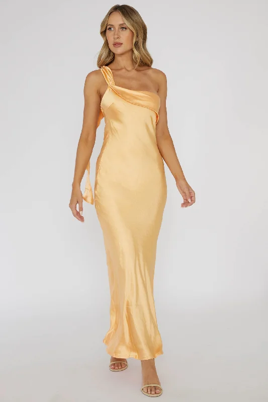Great Deals Carmel One-Shoulder Sash Maxi Dress Rockmelon