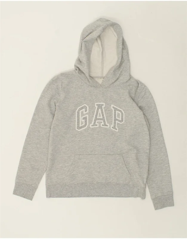 Today’s Special GAP Womens Oversized Graphic Hoodie Jumper UK 10 Small Grey Cotton