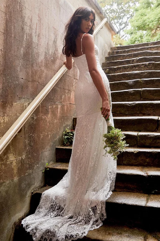 Price Fest Your Beloved Lace Maxi Dress White