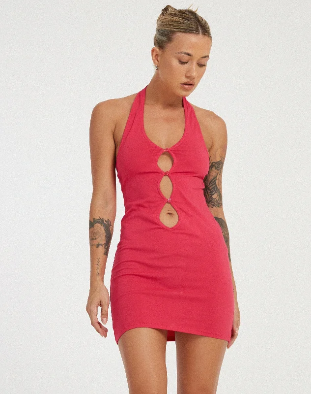 Price Buster Yajoh Mini Dress in Fuschia Pink