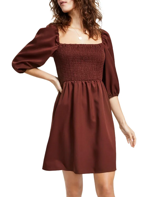 Low Prices Womens Smocked Short Mini Dress