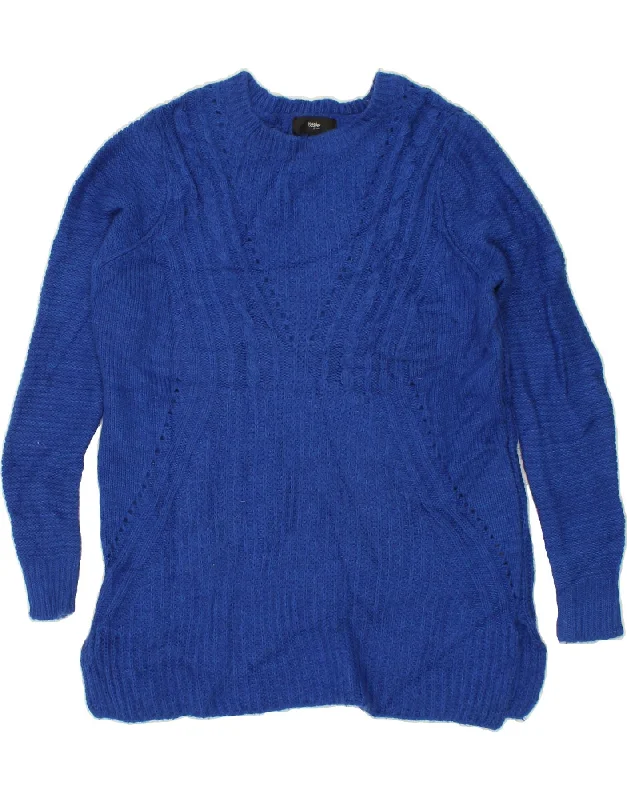 Don't Wait MOSSIMO Womens Tall Crew Neck Jumper Sweater UK 20 2XL Blue Acrylic