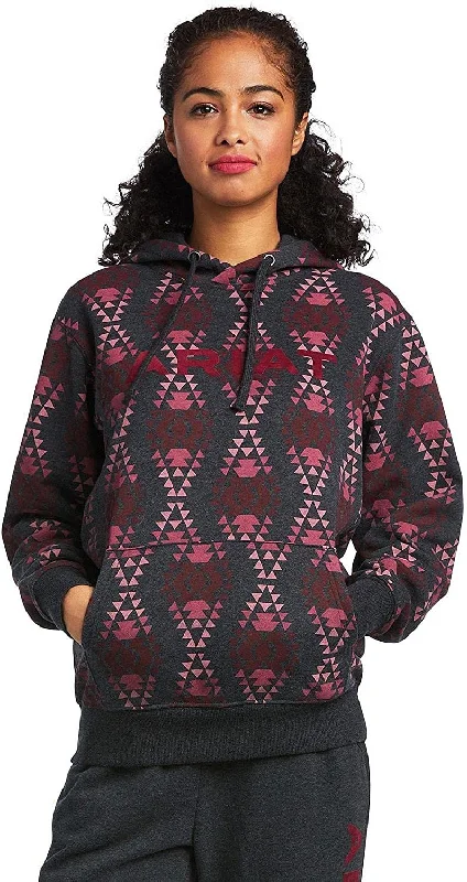 Limited Time Offer Ariat Women's REAL Diamondback Printed Sweatshirt, Heather Charcoal