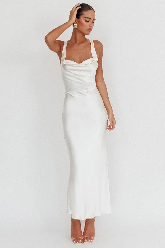 Limited Stock Sitara Tied Back Maxi Dress Oyster
