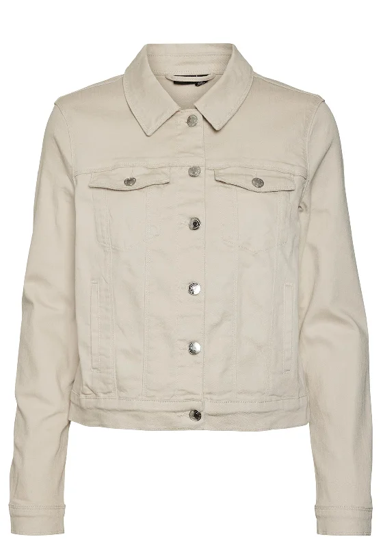 Early Access Vero Moda Wild Soya Short Denim Jacket, Pumice Stone