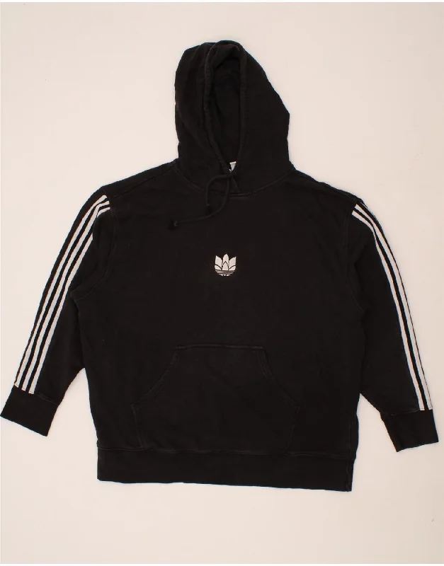 Today’s Special ADIDAS Womens Oversized Hoodie Jumper UK 10 Small  Black Cotton