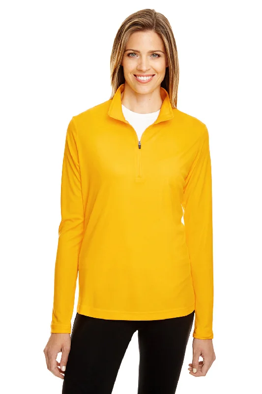 While Supplies Last Team 365 Womens Zone Performance Moisture Wicking 1/4 Zip Sweatshirt - Athletic Gold While Supplies Last Team 365 Womens Zone Performance Moisture Wicking 1/4 Zip Sweatshirt - Athletic Gold