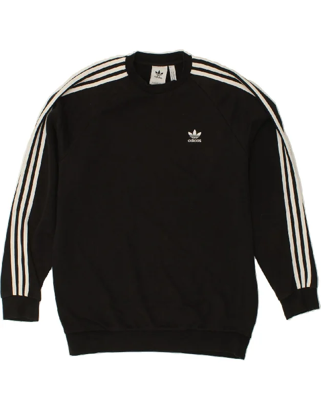 Today’s Deal ADIDAS Womens Oversized Sweatshirt Jumper UK 14 Medium Black Cotton