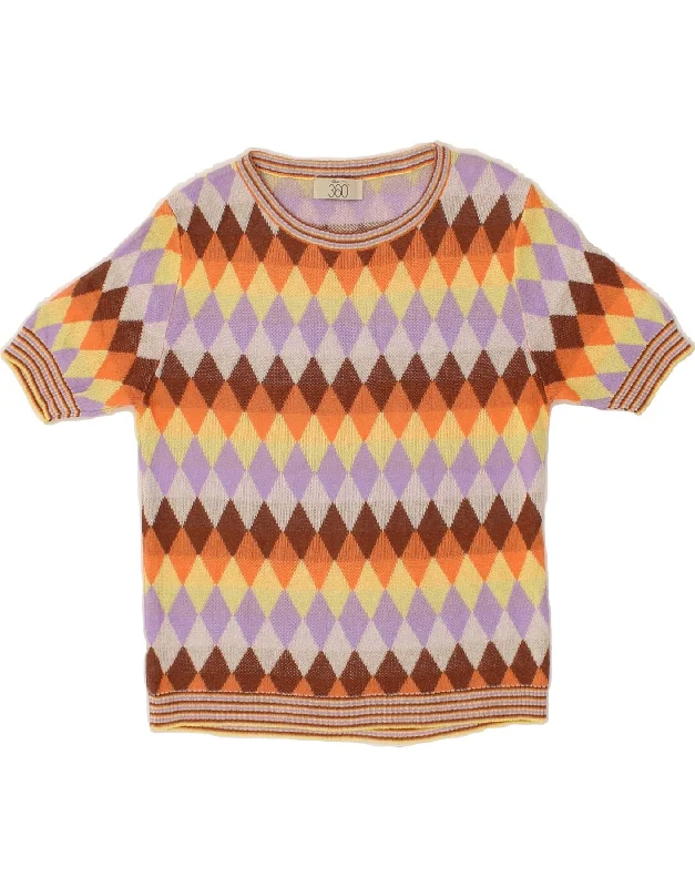 Today’s Deal VINTAGE Womens Boat Neck Jumper Sweater UK 8 Small Multicoloured