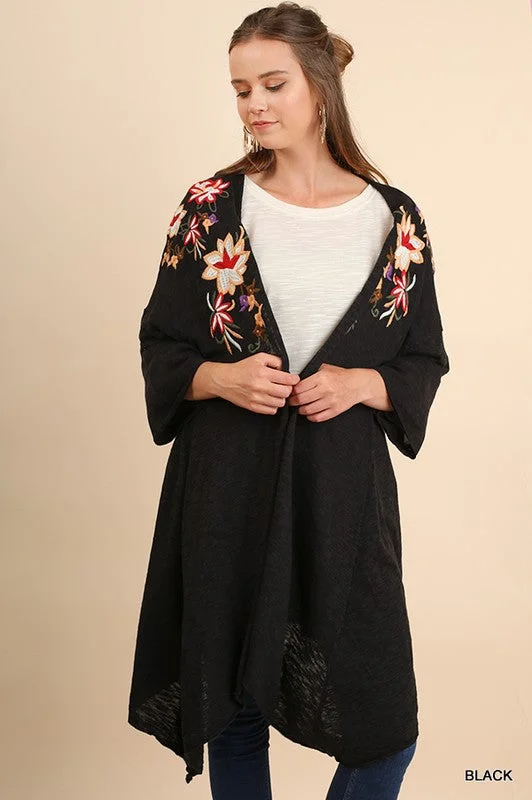 Deal Explosion Floral Embroidered Kimono