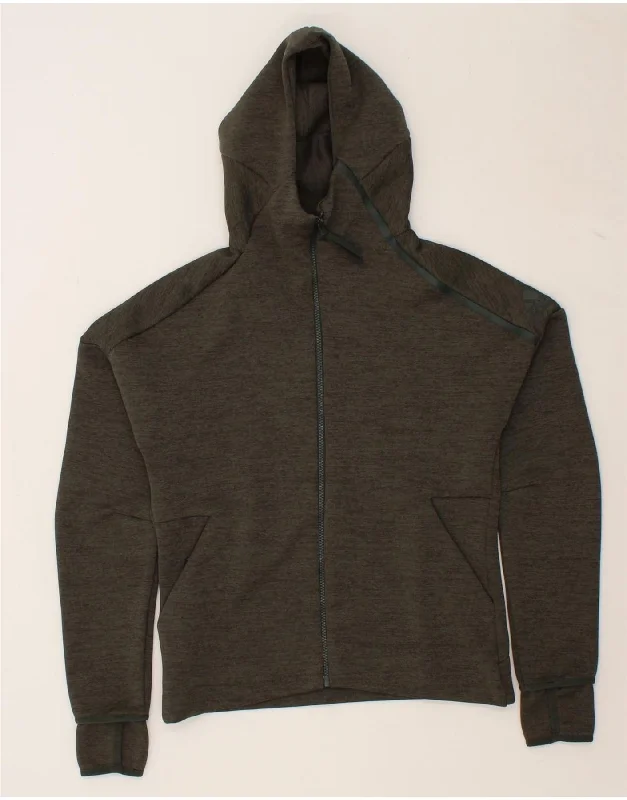 Deal Dash ADIDAS Womens Zip Hoodie Sweater UK 8/10 Small Grey Polyester
