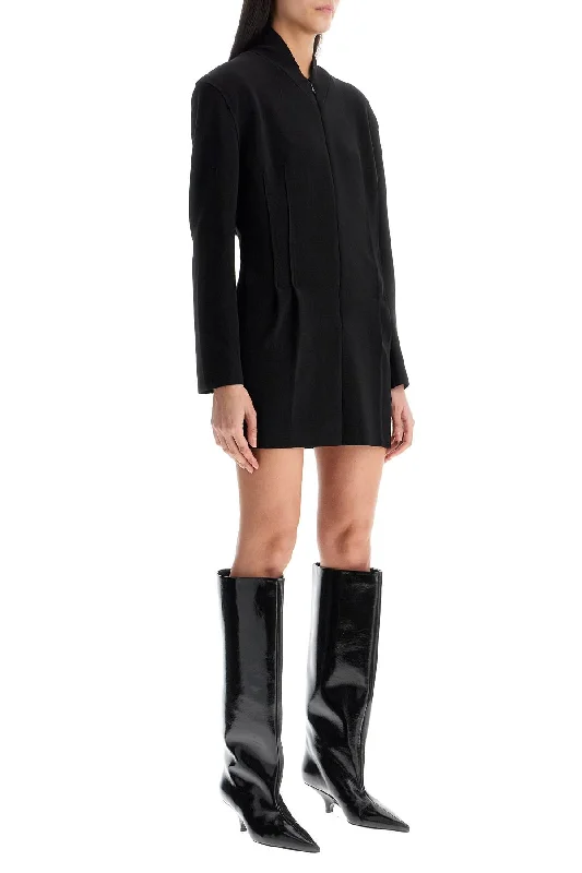 Buy More, Save More Norma Kamali Black Mini Slim Dress With Front Zip