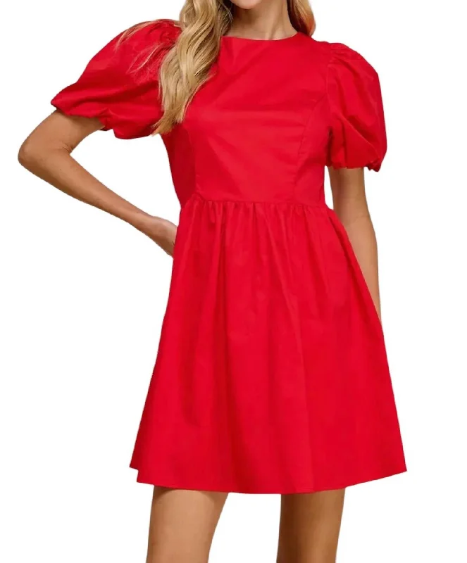 Overstock Adjustable Tie Open Back Dress In Red, White