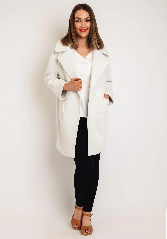 New Markdowns D.E.C.K By Decollage Lapel Collar Long Coat, Cream