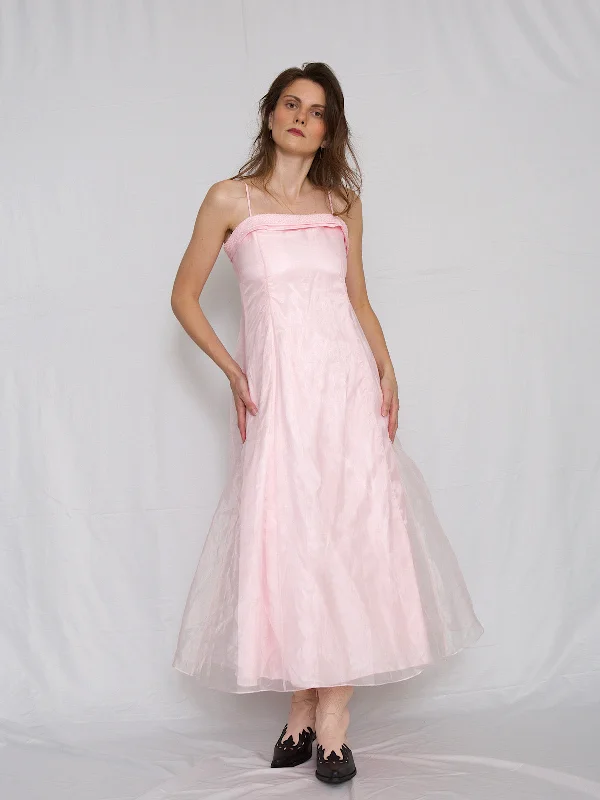 While Supplies Last Pink gown party dress with shoulder straps