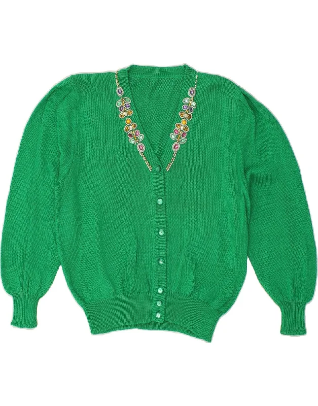 Year-End Sale VINTAGE Womens Cardigan Sweater UK 16 Large Green